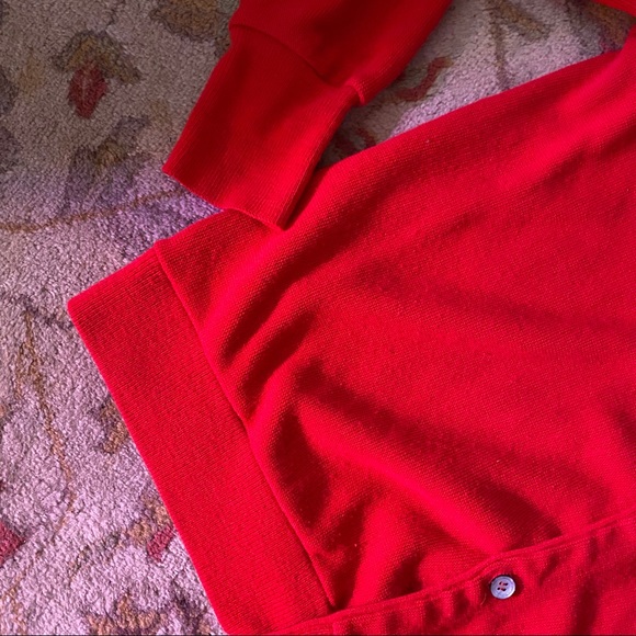 Vintage Red Cozy izod Grandpa Cardigan - Picture 7 of 8